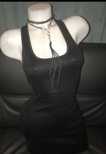 Hostility Black Sequin Tank Dress